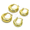 Argolla Pequeña 02.163.0283.25 Oro Laminado, Diseño de Hueco, Pulido, Tono Dorado