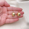 Argolla Pequeña 02.195.0243.16 Oro Laminado, Diseño de Bola, Pulido, Tono Dorado