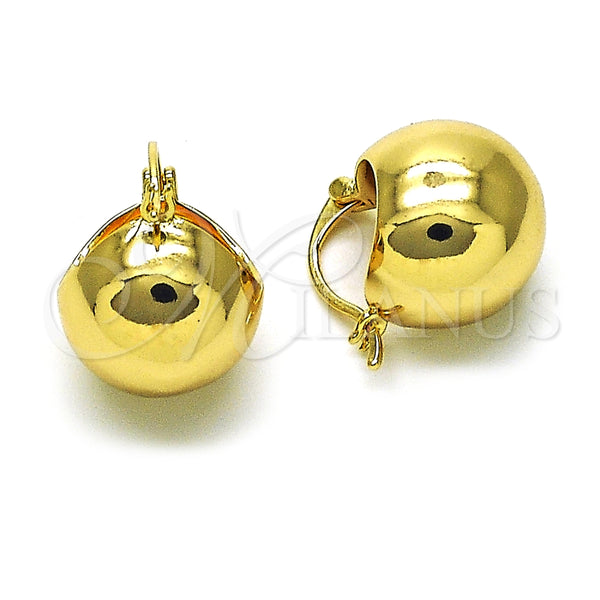 Argolla Pequeña 02.195.0243.16 Oro Laminado, Diseño de Bola, Pulido, Tono Dorado