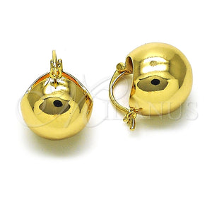 Argolla Pequeña 02.195.0243.16 Oro Laminado, Diseño de Bola, Pulido, Tono Dorado