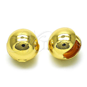 Argolla Huggie 02.195.0246.16 Oro Laminado, Diseño de Bola, Pulido, Tono Dorado