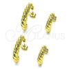 Argolla Pequeña 02.195.0177.30 Oro Laminado, Diseño de Torcido, Diamantado, Tono Dorado