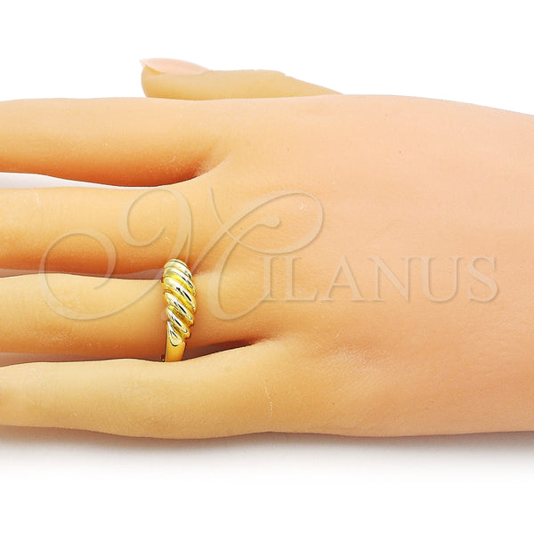 Anillo Elegante 01.196.0024 Oro Laminado, Diseño de Torcido, Pulido, Tono Dorado (One size fits all)