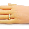 Anillo Elegante 01.196.0024 Oro Laminado, Diseño de Torcido, Pulido, Tono Dorado (One size fits all)