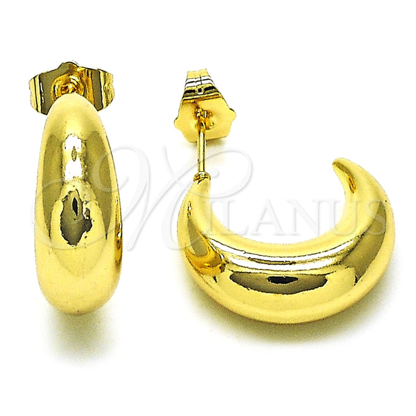 Argolla Pequeña 02.163.0293.20 Oro Laminado, Diseño de Hueco, Pulido, Tono Dorado
