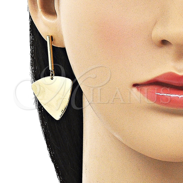 Arete Largo 02.385.0024 Oro Laminado, Pulido, Tono Dorado