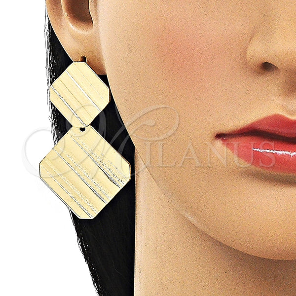 Arete Largo 02.385.0028 Oro Laminado, Pulido, Tono Dorado