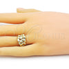 Anillo Elegante 01.341.0120 Oro Laminado, Pulido, Tono Dorado (One size fits all)