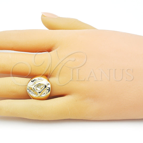 Anillo Elegante 01.213.0047 Oro Laminado, Diseño de Bola, Pulido, Tono Dorado (One size fits all)