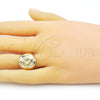 Anillo Elegante 01.213.0047 Oro Laminado, Diseño de Bola, Pulido, Tono Dorado (One size fits all)