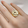 Anillo Elegante 01.213.0047 Oro Laminado, Diseño de Bola, Pulido, Tono Dorado (One size fits all)