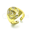 Anillo Elegante 01.213.0047 Oro Laminado, Diseño de Bola, Pulido, Tono Dorado (One size fits all)