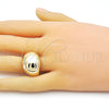 Anillo Elegante 01.213.0048 Oro Laminado, Diseño de Bola, Pulido, Tono Dorado (One size fits all)