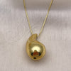 Collares con Dije 04.368.0011.18 Oro Laminado, Diseño de Gota, Pulido, Tono Dorado (01 MM Thickness, 18 Inches Length)