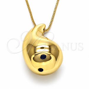 Collares con Dije 04.368.0011.18 Oro Laminado, Diseño de Gota, Pulido, Tono Dorado (01 MM Thickness, 18 Inches Length)