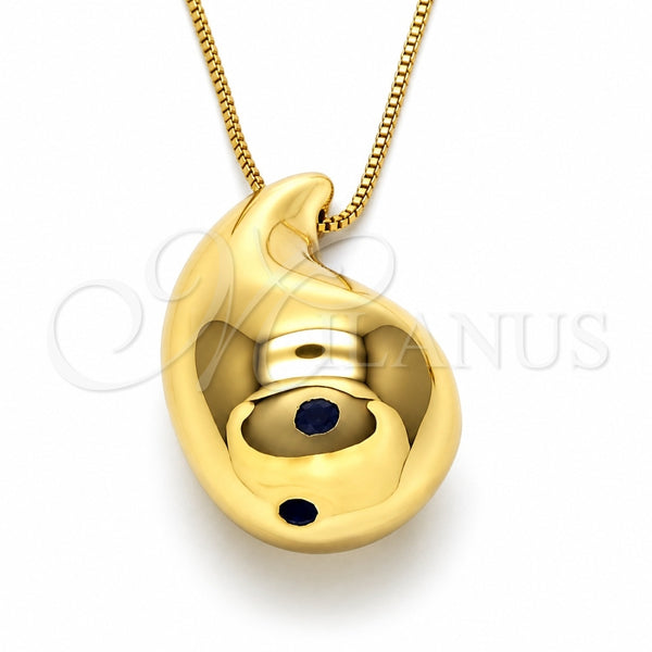 Collares con Dije 04.368.0011.18 Oro Laminado, Diseño de Gota, Pulido, Tono Dorado (01 MM Thickness, 18 Inches Length)
