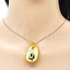 Collares con Dije 04.368.0012.18 Oro Laminado, Diseño de Gota, Pulido, Tono Dorado (01 MM Thickness, 18 Inches Length)