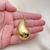 Collares con Dije 04.368.0012.18 Oro Laminado, Diseño de Gota, Pulido, Tono Dorado (01 MM Thickness, 18 Inches Length)