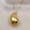 Collares con Dije 04.368.0012.18 Oro Laminado, Diseño de Gota, Pulido, Tono Dorado (01 MM Thickness, 18 Inches Length)