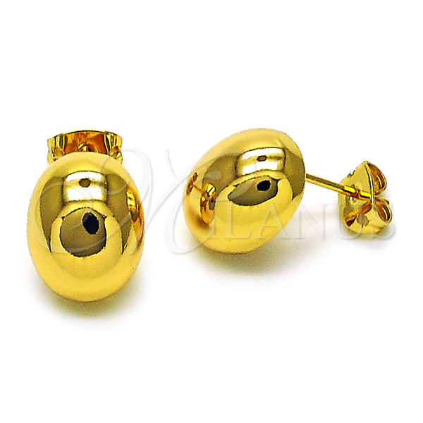Arete Dormilona 02.342.0319 Oro Laminado, Diseño de Bola, Pulido, Tono Dorado