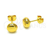 Arete Dormilona 02.342.0322 Oro Laminado, Diseño de Bola y Hueco, Pulido, Tono Dorado