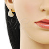 Arete Dormilona 02.379.0082 Oro Laminado, Diseño de Gota, con Marfil Perla, Pulido, Tono Dorado