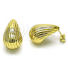 Arete Dormilona 02.213.0597 Oro Laminado, Diseño de Gota, Diamantado, Tono Dorado