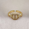 Anillo Multi Piedra 01.341.0125 Oro Laminado, Diseño de Puff Mariner, con Blanca Micro Pave, Pulido, Tono Dorado (One size fits all)