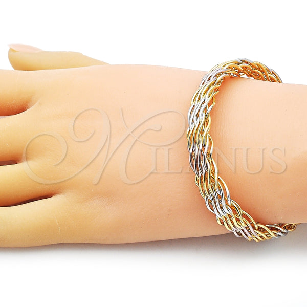 Aro Individual 07.170.0005 Oro Laminado, Diseño de Torcido, Pulido, Tres Tonos (10 MM Thickness, One size fits all)