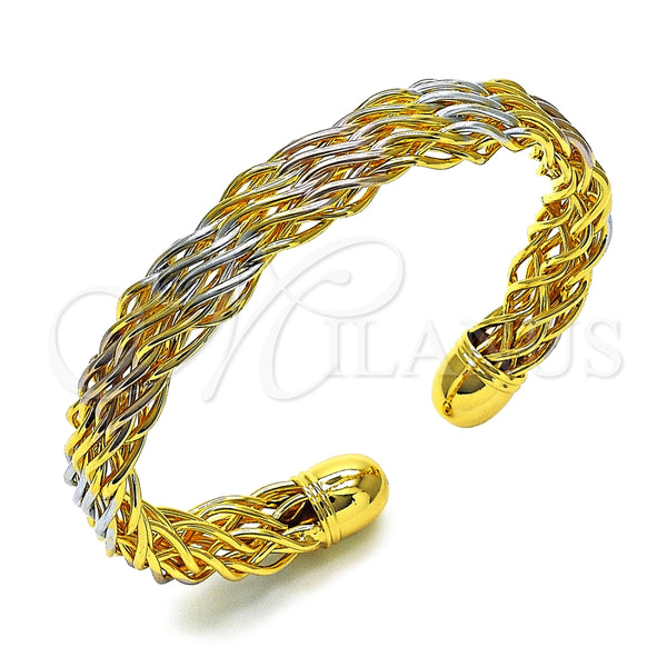 Aro Individual 07.170.0005 Oro Laminado, Diseño de Torcido, Pulido, Tres Tonos (10 MM Thickness, One size fits all)