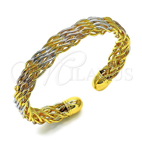 Aro Individual 07.170.0005 Oro Laminado, Diseño de Torcido, Pulido, Tres Tonos (10 MM Thickness, One size fits all)