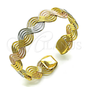 Aro Individual 07.170.0009 Oro Laminado, Diseño de Torcido, Pulido, Tres Tonos (15 MM Thickness, One size fits all)