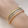 Aro Trio 07.170.0076 Oro Laminado, Diseño de Torcido, Pulido, Tres Tonos (Grosor 05 MM, Talla Unica)