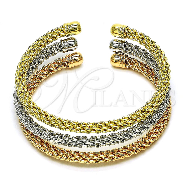 Aro Trio 07.170.0012 Oro Laminado, Diseño de Torcido y Rope, Pulido, Tres Tonos (05 MM Thickness, One size fits all)
