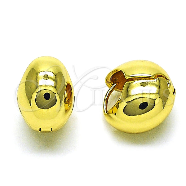 Argolla Huggie 02.341.0170.16 Oro Laminado, Diseño de Bola y Hueco, Pulido, Tono Dorado