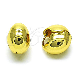 Argolla Huggie 02.341.0170.16 Oro Laminado, Diseño de Bola y Hueco, Pulido, Tono Dorado