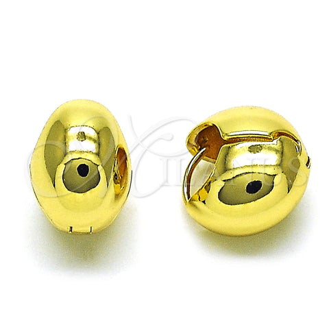 Argolla Huggie 02.341.0170.16 Oro Laminado, Diseño de Bola y Hueco, Pulido, Tono Dorado