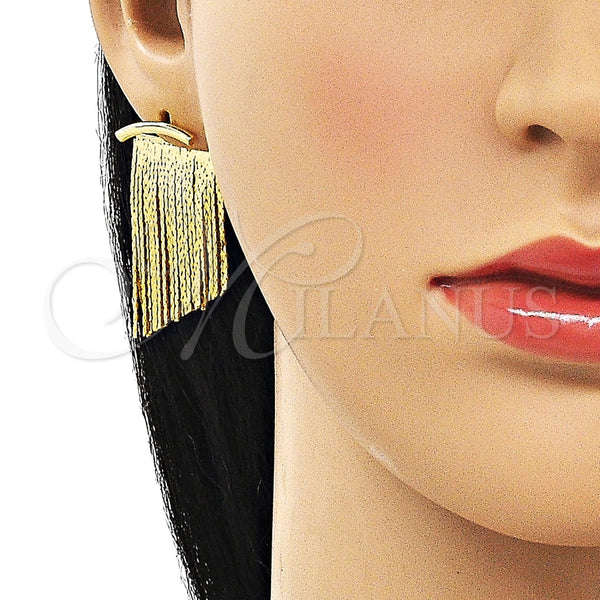 Arete Largo 02.341.0172 Oro Laminado, Pulido, Tono Dorado