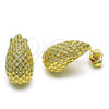 Arete Dormilona 02.163.0294 Oro Laminado, Diseño de Gota, Diamantado, Tono Dorado