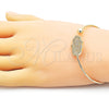 Aro Individual 07.195.0016 Oro Laminado, Diseño de Mano de Dios, con Blanca Micro Pave, Pulido, Tono Dorado (02 MM Thickness, One size fits all)