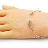 Aro Individual 07.195.0017 Oro Laminado, Diseño de Mano de Dios, con Blanca Micro Pave and Blanca Zirconia Cubica, Pulido, Tono Dorado (02 MM Thickness, One size fits all)
