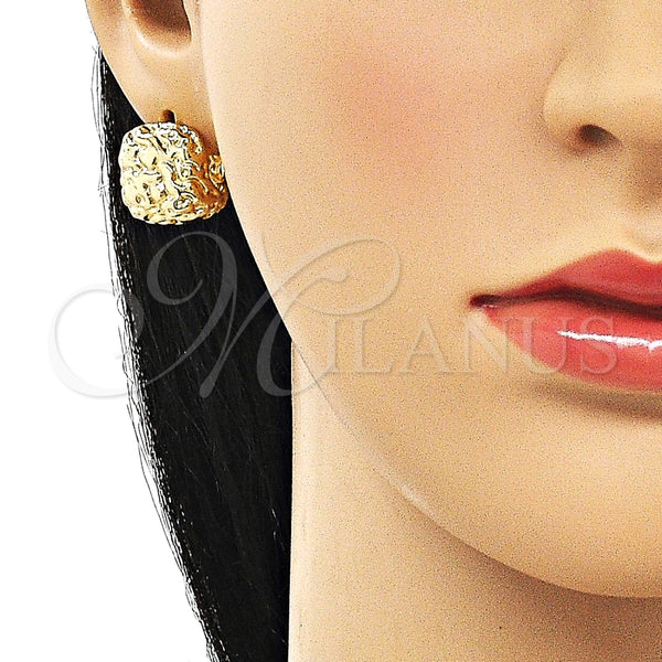 Argolla Huggie 02.195.0258.16 Oro Laminado, Pulido, Tono Dorado