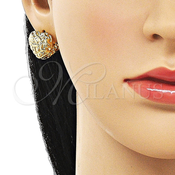 Argolla Huggie 02.195.0260.15 Oro Laminado, Diseño de Corazón, Pulido, Tono Dorado