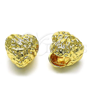 Argolla Huggie 02.195.0260.15 Oro Laminado, Diseño de Corazón, Pulido, Tono Dorado