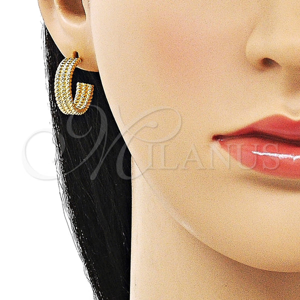 Argolla Pequeña 02.195.0261.20 Oro Laminado, Diseño de Torcido, Pulido, Tono Dorado