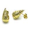 Arete Dormilona 02.195.0263 Oro Laminado, Diseño de Gota y Torcido, Pulido, Tono Dorado