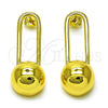 Arete Colgante 02.368.0100 Oro Laminado, Diseño de Bola, Pulido, Tono Dorado
