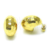 Arete Dormilona 02.170.0443 Oro Laminado, Diseño de Disco y Bola, Diamantado, Tono Dorado