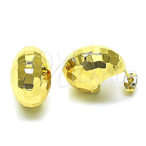 Arete Dormilona 02.170.0443 Oro Laminado, Diseño de Disco y Bola, Diamantado, Tono Dorado