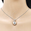 Collares con Dije 04.368.0013.18 Rodio Laminado, Diseño de Hueco y Gota, Pulido, Rodinado (Grosor 01 MM, 18 Pulgadas de Largo)